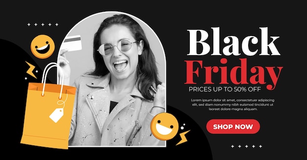 Gratis vector social media promosjabloon voor black friday-uitverkoop