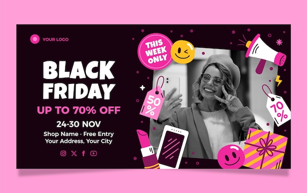 Social media promosjabloon voor black friday-uitverkoop