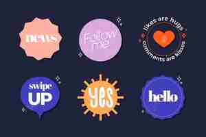 Gratis vector social media slang bubbels collectie