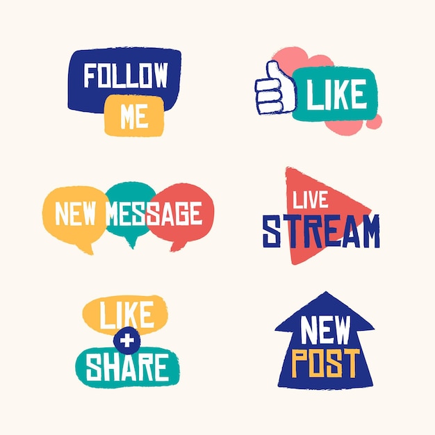 Gratis vector social media slang bubbels collectie