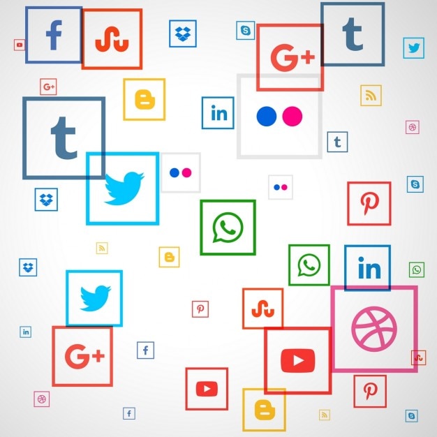 Gratis vector social media vierkante pictogrammen achtergrond