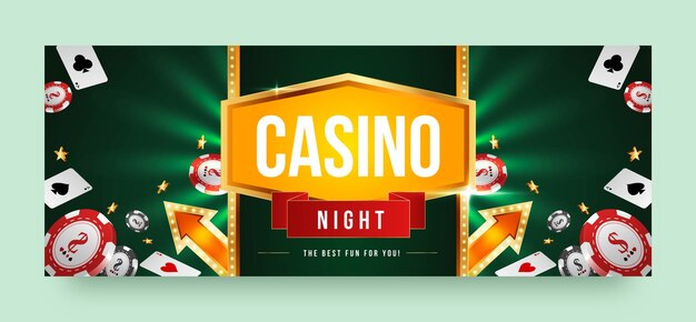 Social media voorbladsjabloon voor casino en gokken
