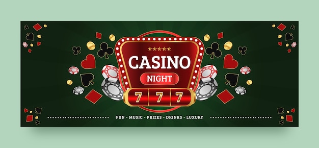 Gratis vector social media voorbladsjabloon voor casino en gokken