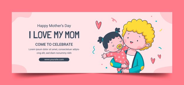 Gratis vector social media voorbladsjabloon voor moederdagviering