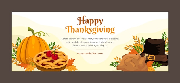 Social media voorbladsjabloon voor thanksgiving-viering