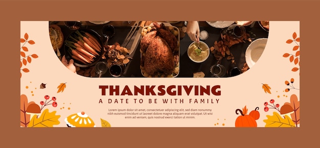 Social media voorbladsjabloon voor thanksgiving-viering