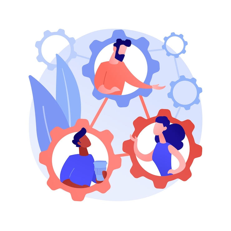 Gratis Vector sociale ontwikkeling abstract concept vectorillustratie. kinderen leren, competentie in sociale vaardigheden, positieve impact, succesvolle communicatie, carrièresucces, abstracte metafoor voor onderwijs.