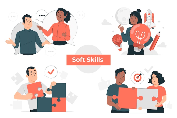 Gratis Vector soft skills concept illustratie