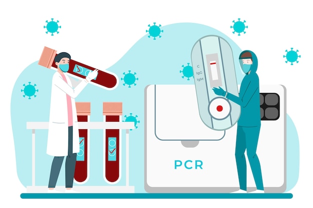 Gratis vector soorten coronavirus snelle en pcr-tests