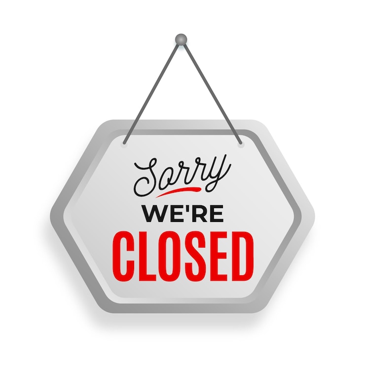 Gratis Vector sorry we zijn gesloten teken