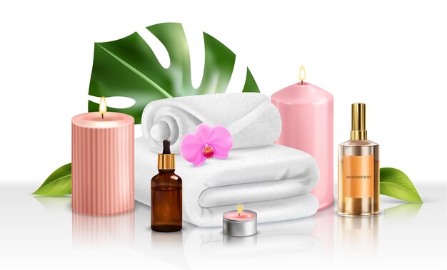 Gratis vector spa-accessoires realistische compositie