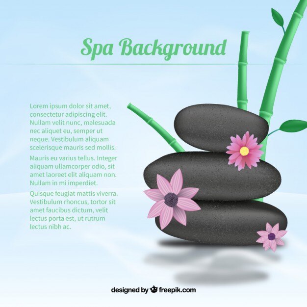 Spa achtergrond met bloemen en stenen
