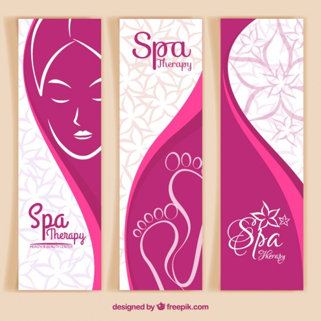 Gratis Vector spa banners met abstracte vormen