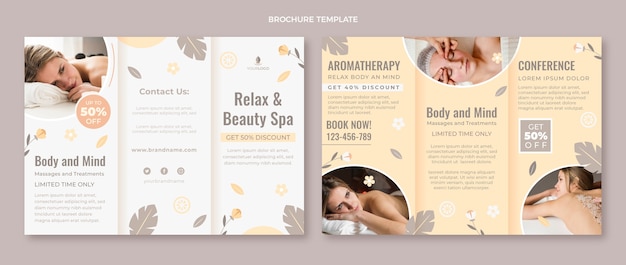 Spa-brochure met plat ontwerp