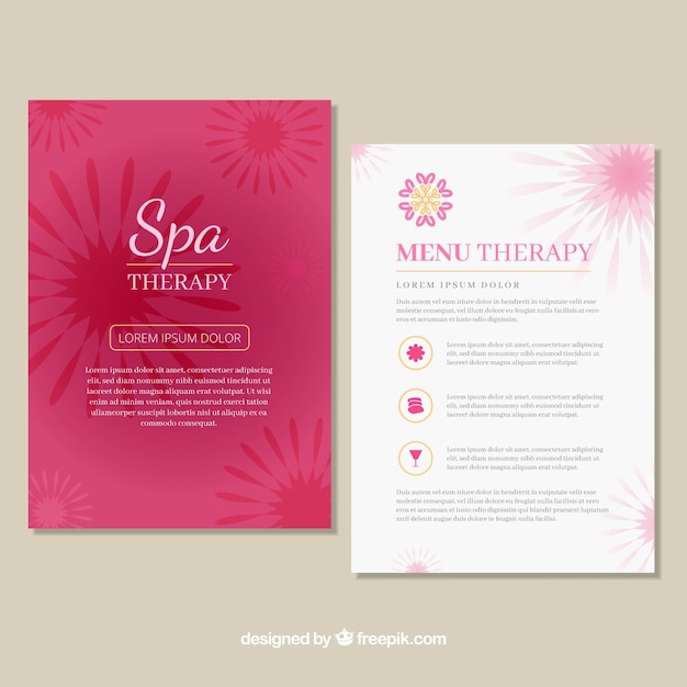 Gratis vector spa center prijslijst sjabloon