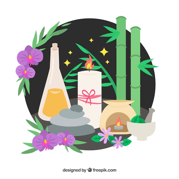 Gratis vector spa elementen achtergrond