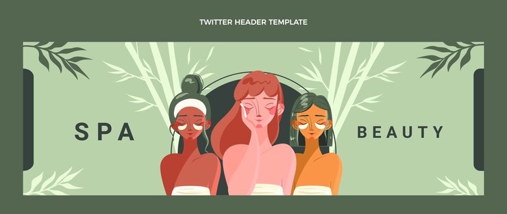 Gratis Vector spa en beauty twitter header-sjabloon