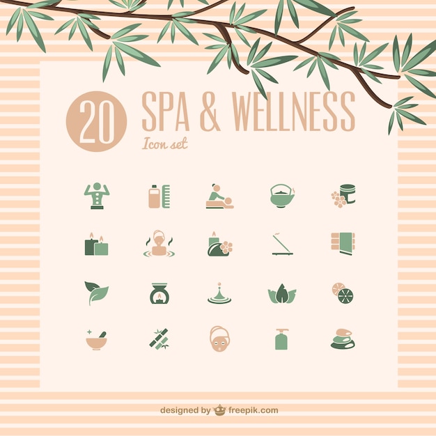 Gratis vector spa-en wellness icons