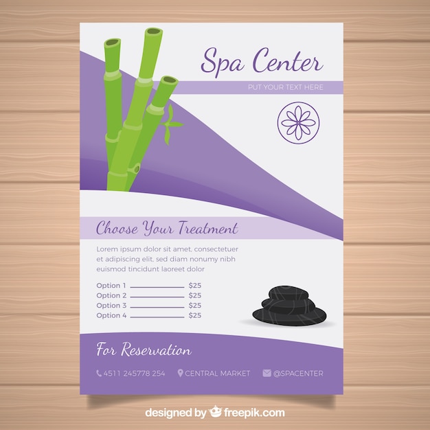 Spa flyer-sjabloon met platte ontwerp