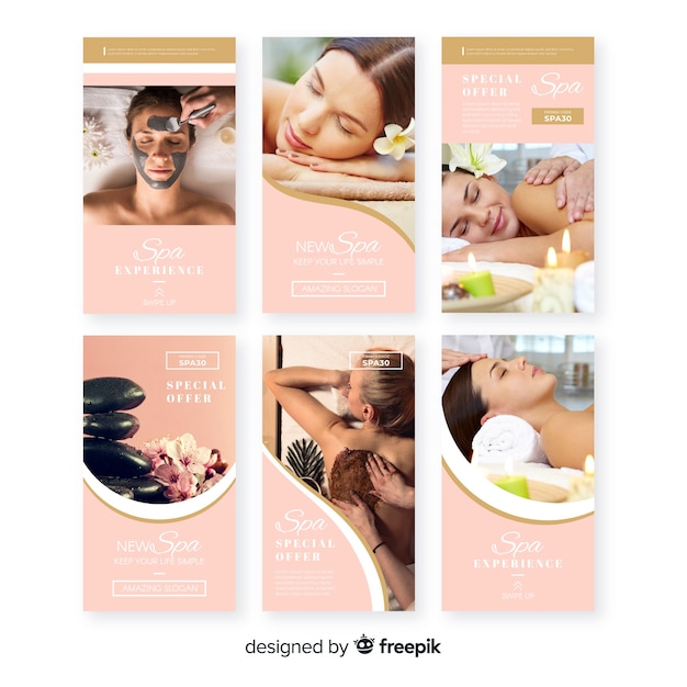 Gratis vector spa instagram verhalen sjabloon