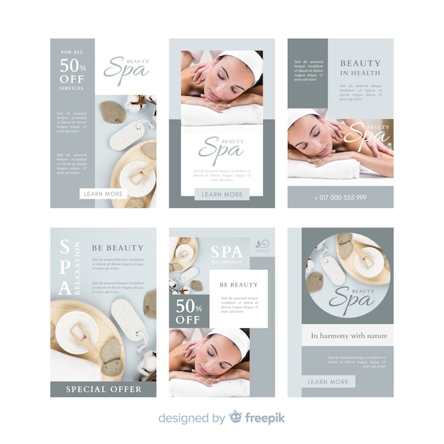 Gratis vector spa instagram verhalen sjabloon