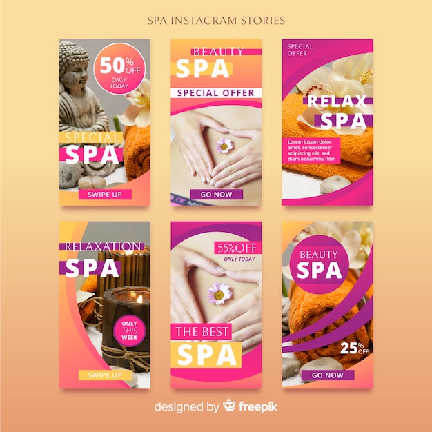 Spa instagram verhalen sjabloon