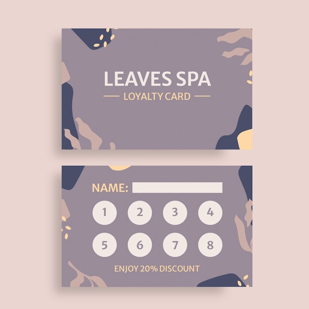Spa klantenkaart sjabloonontwerp
