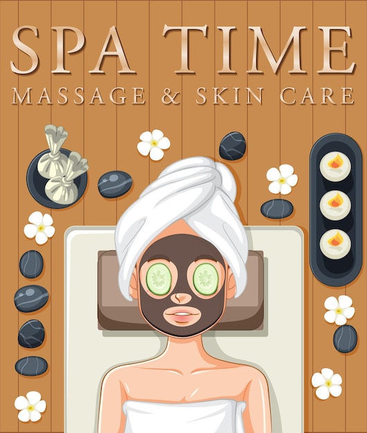 Gratis vector spa massage en huidverzorging posterontwerp