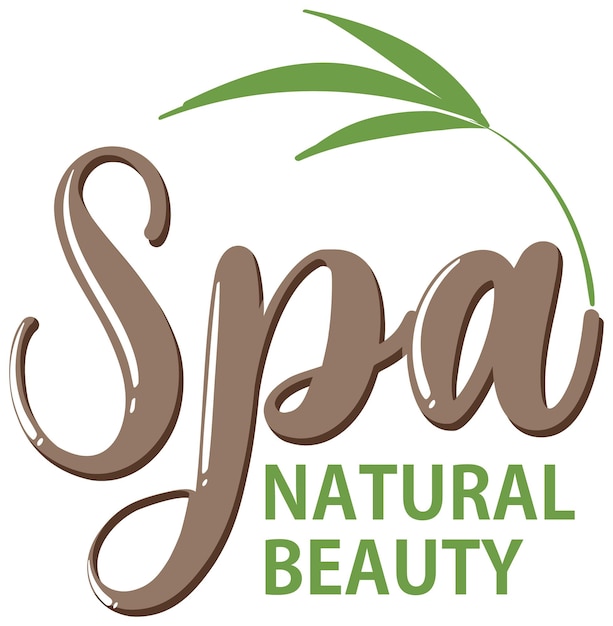 Gratis vector spa natural beauty-tekstontwerp voor spandoek of poster