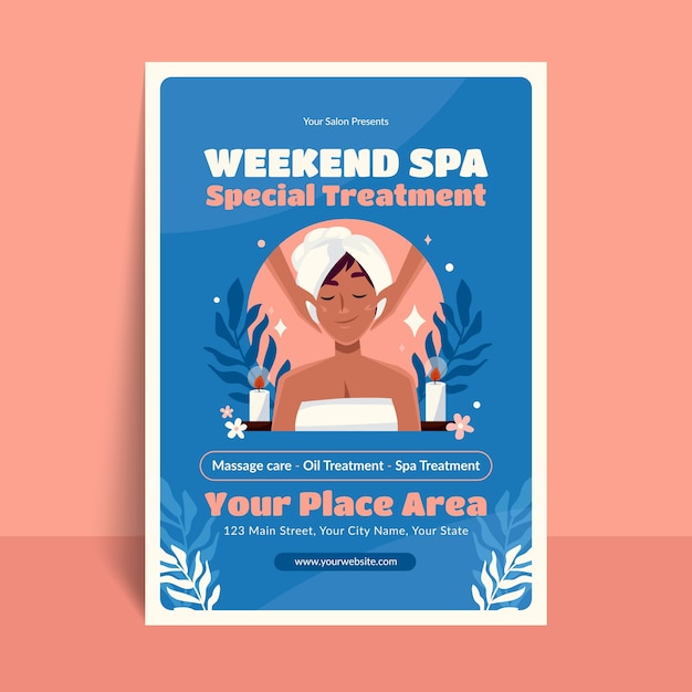 Gratis vector spa poster ontwerpsjabloon