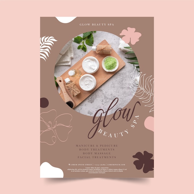 Gratis vector spa poster ontwerpsjabloon