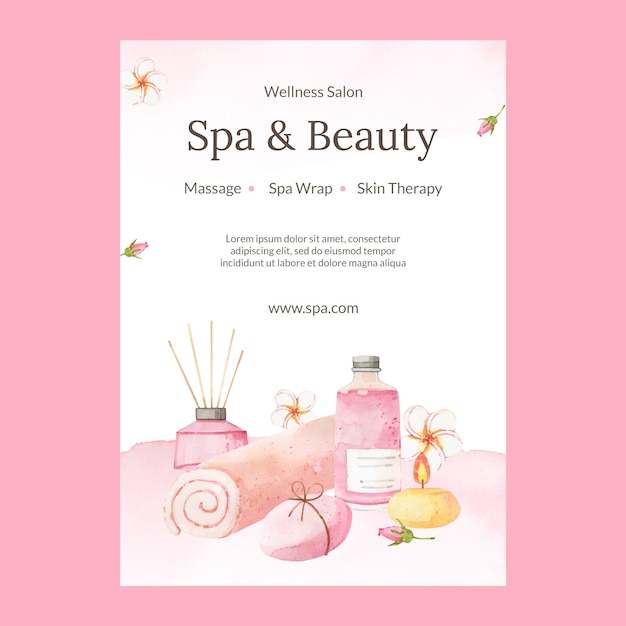 Gratis vector spa poster ontwerpsjabloon