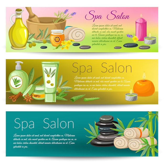 Gratis vector spa salon banners collectie