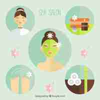 Gratis vector spa salon elementen