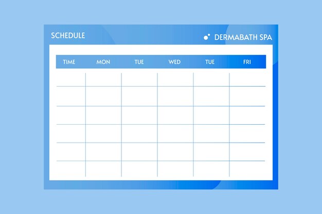 Spa schema sjabloonontwerp
