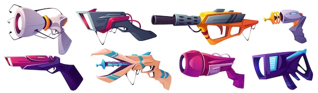 Gratis vector space blaster guns cartoon vector laser pistool