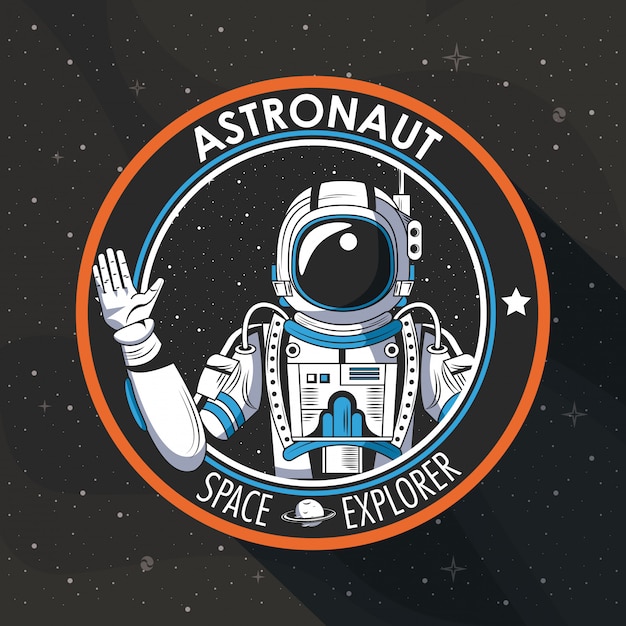 Space explorer patch embleem ontwerp