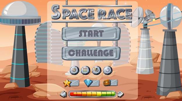 Space game start achtergrond