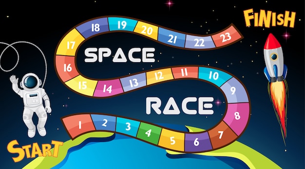 Gratis vector space race bordspel achtergrond