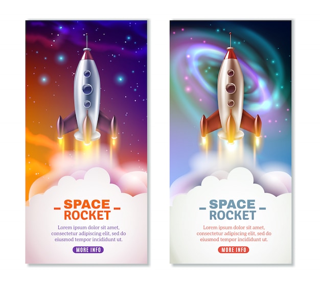 Space rocket verticale banners