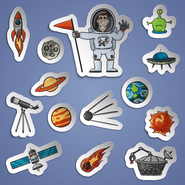 Space stickers set