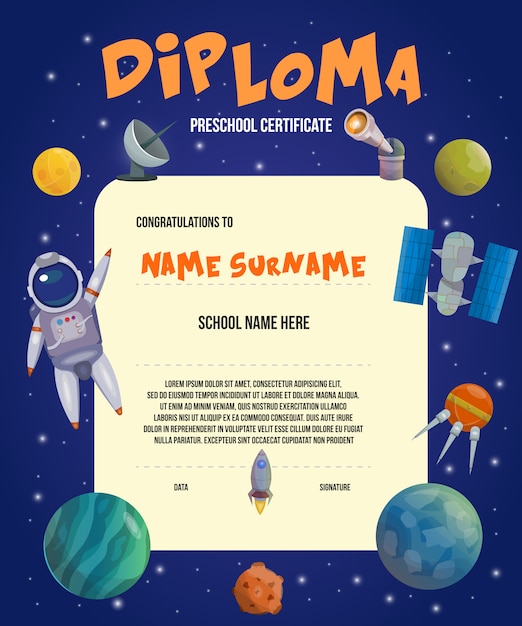 Space universe-certificaat