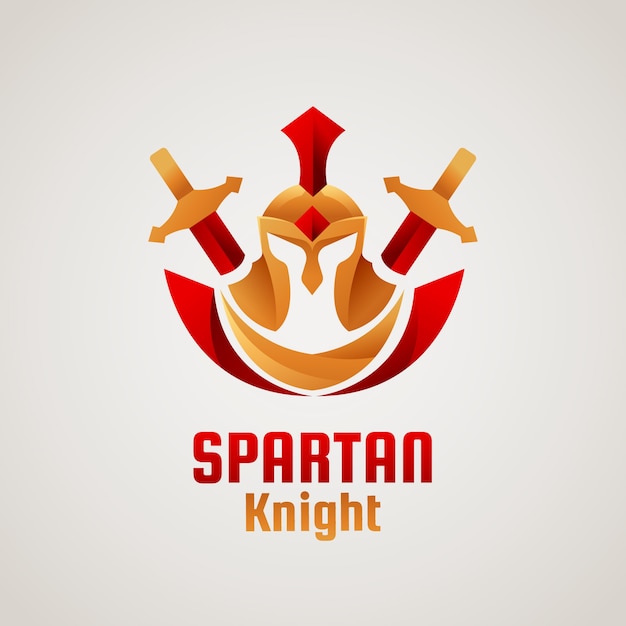 Spartaans helmlogo met kleurovergang