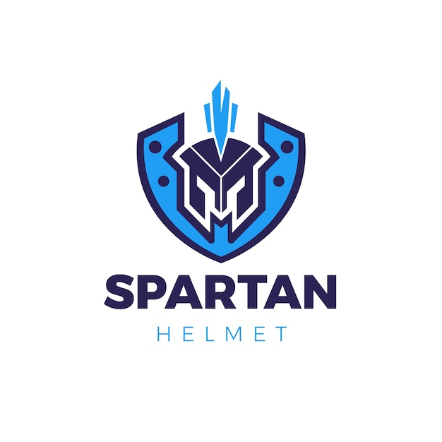 Gratis vector spartaanse helm logo sjabloon