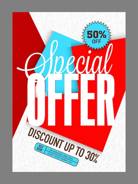 Speciale aanbieding verkoop poster, banner of flyer ontwerp.