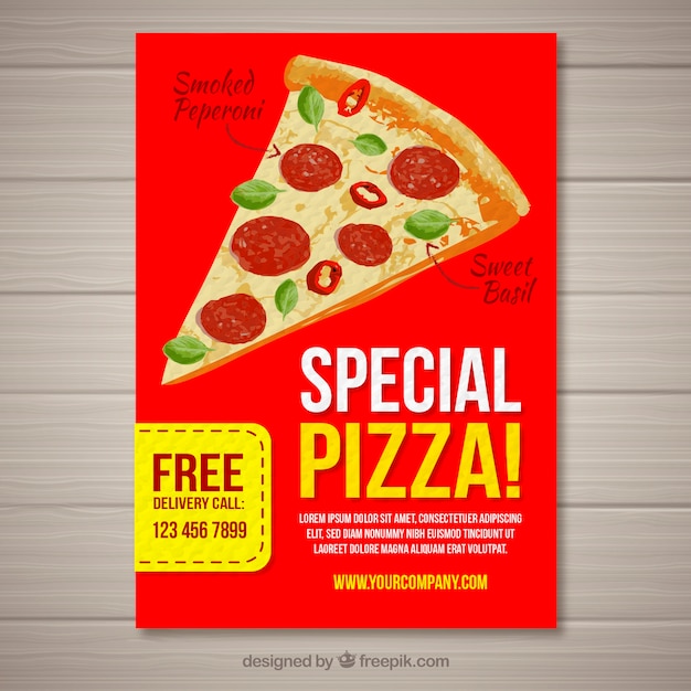 Gratis vector speciale pizza aanbieding brochure