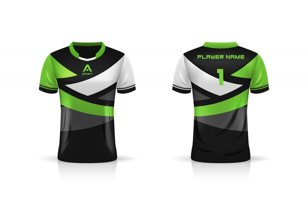 Download Specificatie soccer sport, esport gaming t shirt jersey-sjabloon. mock up uniform. vector ...