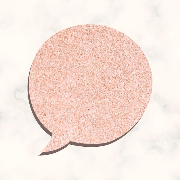 Speech bubble vector in glitter roze textuur stijl