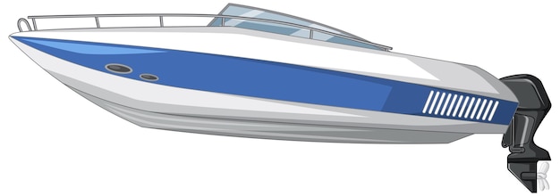 Gratis vector speedboot of motorboot geïsoleerd op witte achtergrond