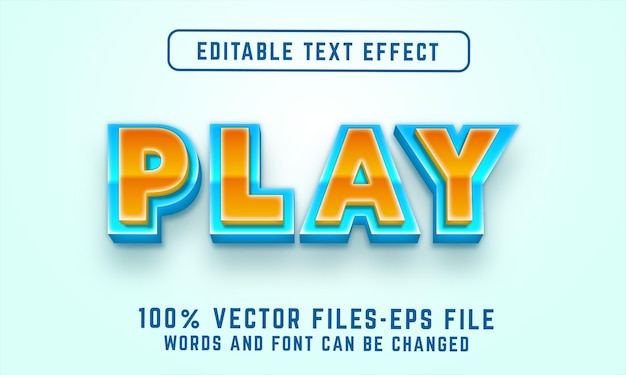 Speel 3d-teksteffect. bewerkbare teksteffect premium vectoren
